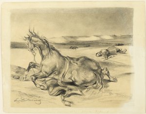 Gefallenes Pferd und toter Ritter von Eugène Delacroix