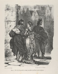 Faust versucht Marguerite zu verführen, Goethe, Faust, 1825-27