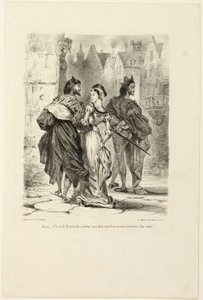 Faust versucht Marguerite zu verführen, aus Faust von Eugène Delacroix