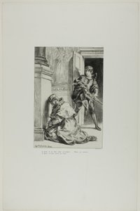 Hamlet versucht, den König zu töten, Platte 8 aus Hamlet von Eugène Delacroix