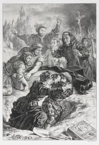 Hamlet: Hamlet und Laertes im Grab von Ophelia von Eugène Delacroix