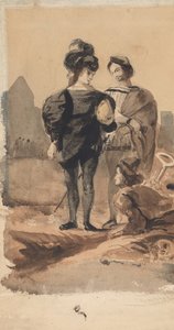 Hamlet und Horatio auf dem Friedhof, 1827-28 von Eugène Delacroix