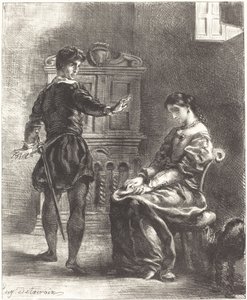 Hamlet und Ophelia Akt III, Szene I von Eugène Delacroix