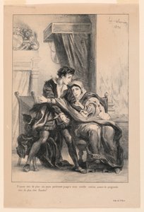 Illustration für Hamlet: Hamlet und die Königin (III,4) von Eugène Delacroix