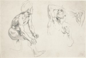 Männlicher Akt posiert für Figuren in der Frise de la Guerre, ca. 1835