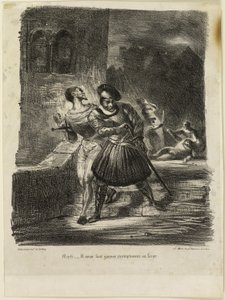 Mephistopheles und Faust fliehen nach dem Duell von Eugène Delacroix