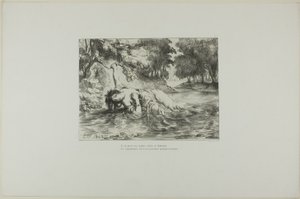 Ophelias Tod, Tafel 13 aus Hamlet von Eugène Delacroix