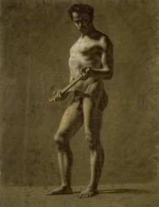 Stehender akademischer männlicher Akt (recto); Skizze des Oberarms (verso)