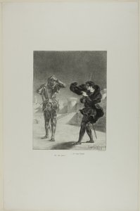 Der Geist auf der Plattform, Platte 3 aus Hamlet von Eugène Delacroix