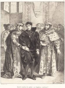 Die Königin versucht Hamlet zu trösten (Akt I, Szene II)