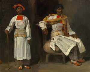 Zwei Studien eines Inders aus Kalkutta, sitzend und stehend, ca. 1823-1824 von Eugène Delacroix