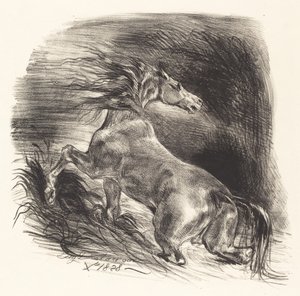 Wildes Pferd kommt aus dem Wasser, 1828