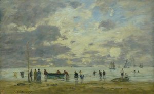 Strand von Deauville von Eugene Louis Boudin