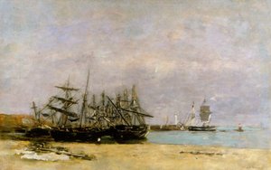 Portrieux - Gestrandete Schiffe von Eugene Louis Boudin