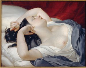 Schlafende italienische Frau von Eugéne Pluchart