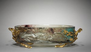 Mittelstück, wahrscheinlich hergestellt von der Firma Appert Frères, verkauft von der Firma Escalier de Cristal, ca. 1880