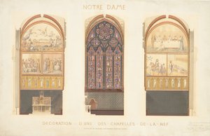 Plan zur Renovierung einer Kapelle im Schiff der Kathedrale Notre Dame, Paris, 1843 von Eugène Viollet le Duc