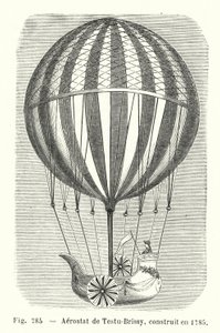 Aerostat von Testu-Brissy, gebaut 1785 (Stich) von European School