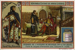 Abschluss eines Vertrags zwischen Jacob van Artevelde aus Gent und König Eduard III. von England, 1339 von European School