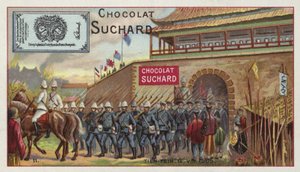 Alliierte Truppen marschieren aus Tianjin, China, Boxeraufstand, 1900 von European School
