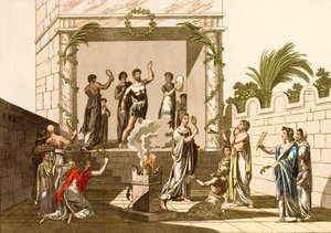 Alte Römer führen die Riten der Isis durch, Pompeji von European School