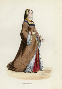Anne De Bretagne (farbige Gravur) von European School