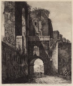 Bögen der Konsuln Dolabella und Silanus innerhalb der neronischen Bögen der Acqua Claudia, Rom, Italien von European School