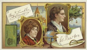 Benjamin Franklin und Isaac Newton von European School