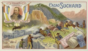 Buren greifen einen britischen Panzerzug an, Chieveley, Südafrika, Burenkrieg, 15. Oktober 1899 von European School