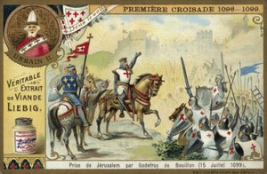 Eroberung Jerusalems durch Gottfried von Bouillon, Erster Kreuzzug, 15. Juli 1099 von European School