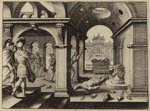 Die erbeutete Bundeslade im Philistertempel von Dagon von European School