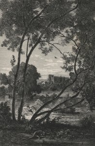 Chatsworth, beim Herzog von Devonshire, England (Stich) von European School