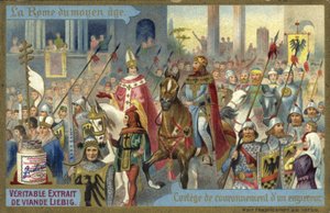 Krönungsprozession eines Kaisers, Rom, Mittelalter von European School