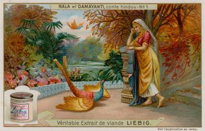Damayanti erfährt von Nalas Tugend durch einen goldenen Schwan