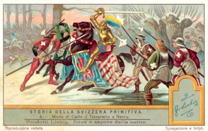 Tod von Karl dem Kühnen in der Schlacht bei Nancy, 1477 von European School