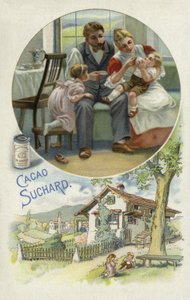 Einem kleinen Kind Suchard-Kakao geben von European School