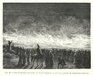 Petroleumfeuer auf der Oberfläche des Kaspischen Meeres am Abend eines öffentlichen Festtages von European School