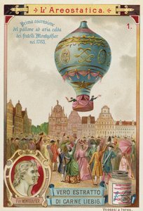 Erster freier Flug des Heißluftballons der Gebrüder Montgolfier, 1783 von European School
