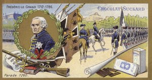 Friedrich der Große von Preußen inspiziert eine Parade, 1760 von European School