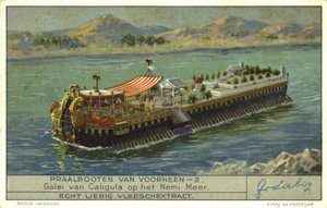 Galeere des römischen Kaisers Caligula auf dem Nemi-See, Italien, 1. Jahrhundert von European School