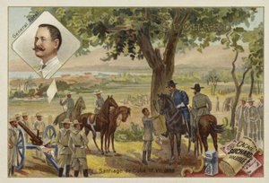 General Toral und die Kapitulation der Spanier nach der Belagerung von Santiago de Cuba, Spanisch-Amerikanischer Krieg, 17. Juli 1898 von European School