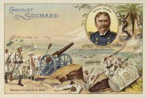 General William Shafter und amerikanische Truppen landen in Daiquiri, Kuba, Spanisch-Amerikanischer Krieg, 23. Mai 1898 von European School