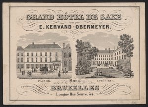 Grand Hotel De Saxe, E Kervand-Obermeyer, Brüssel von European School
