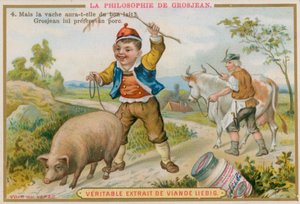 Grosjean tauscht seine Kuh gegen ein Schwein von European School