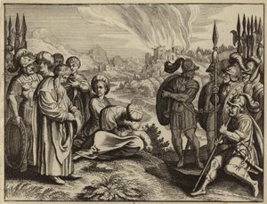 Habakuk hinterfragt Gottes geplante Bestrafung Judas durch die Babylonier (Gravur) von European School