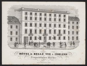 Hotel De Belle Vue, Koblenz (Gravur) von European School