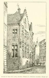Haus der Pinienzapfen, Brügge, wo St. Ignatius übernachtete (Stich) von European School