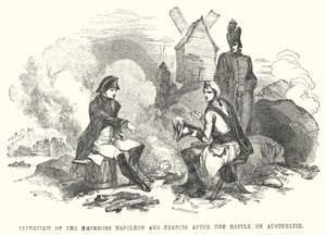 Interview der Kaiser Napoleon und Franz nach der Schlacht von Austerlitz (Gravur)