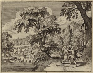 Jakob ringt mit dem Engel (Stich) von European School