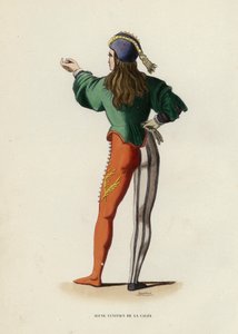 Junger Venezianer der Calza (farbige Gravur) von European School